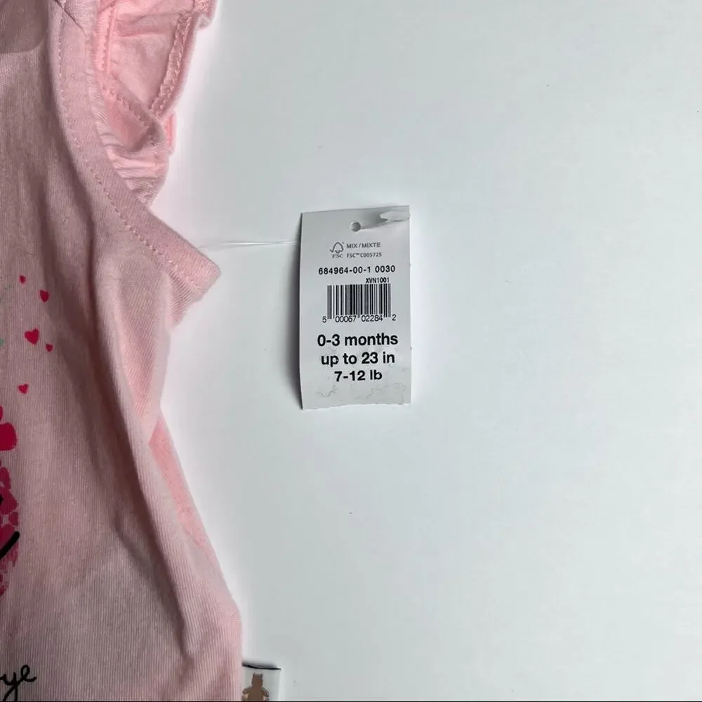 Gap Baby Flutter Sleeve  DAD Graphic Style Snap Closure Onesie Sz 0-3M